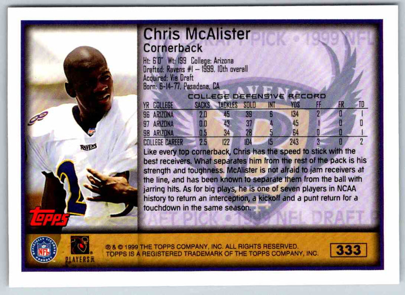 1999 Topps Chris McAlister