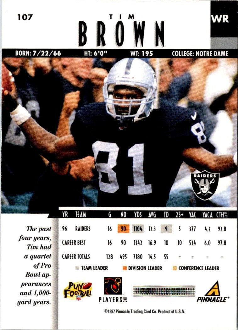 1997 Pinnacle Tim Brown