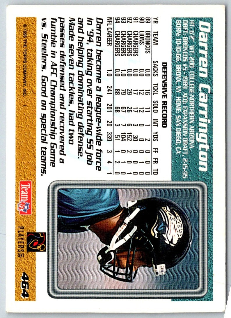 1995 Topps Factory Jaguars Darren Carrington