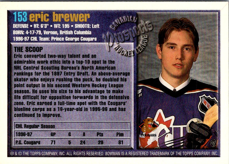 1997 Bowman CHL Eric Brewer