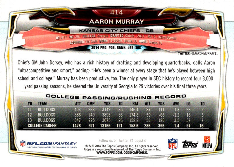 2014 Topps Aaron Murray