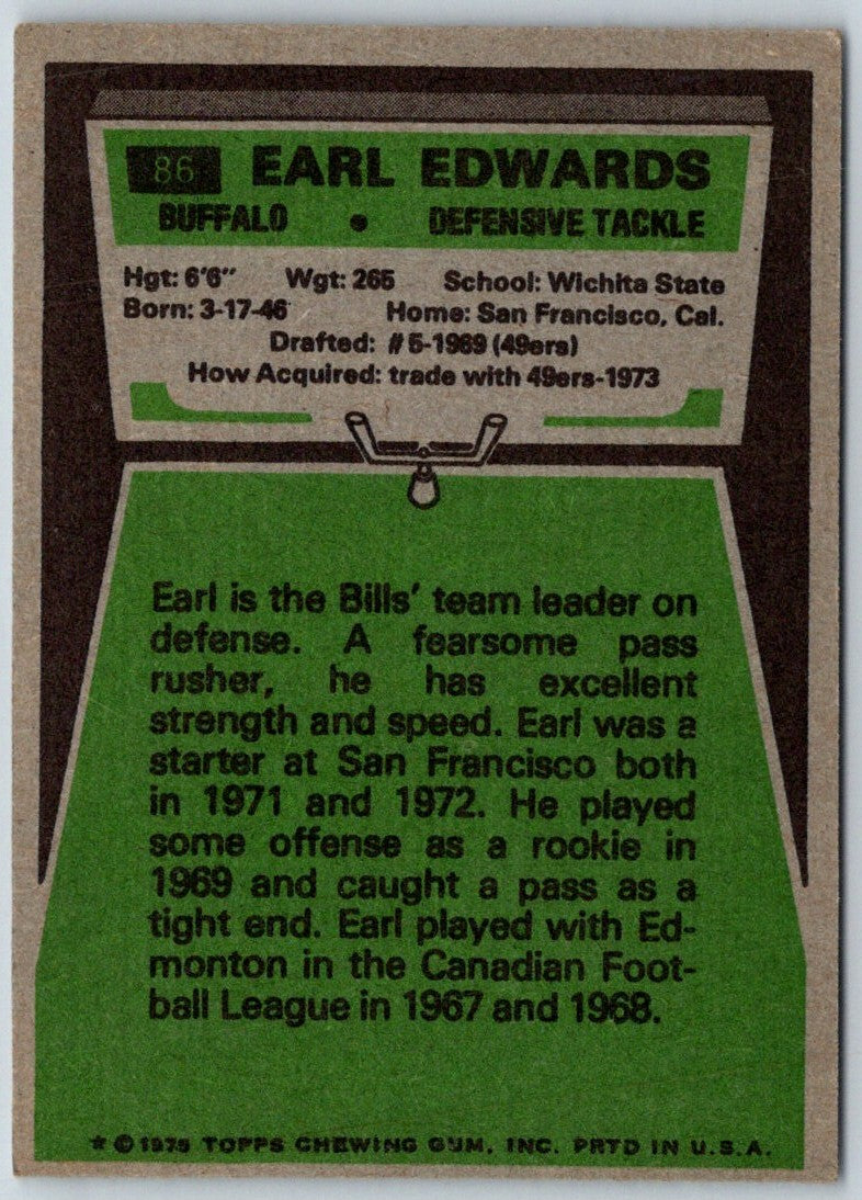 1975 Topps Earl Edwards