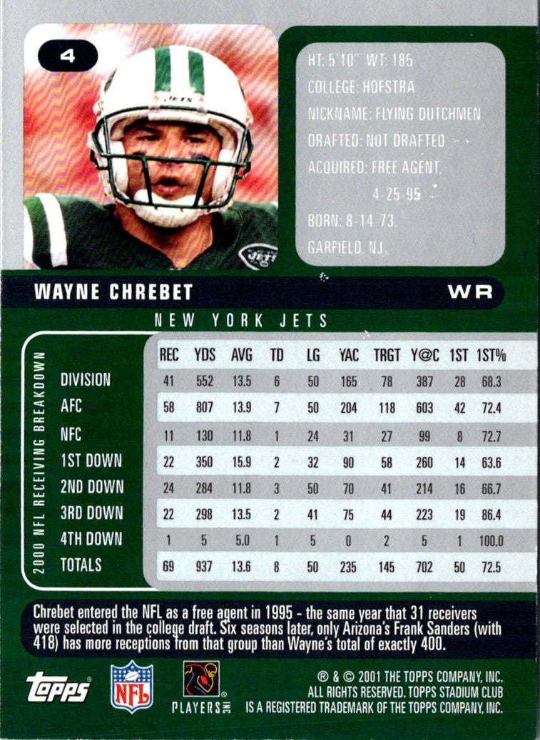 2001 Stadium Club Wayne Chrebet