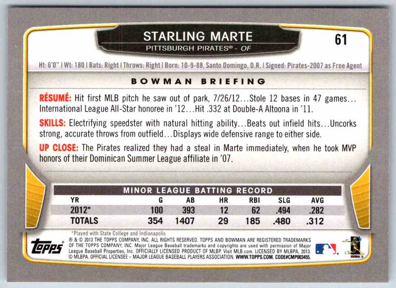 2013 Bowman Starling Marte