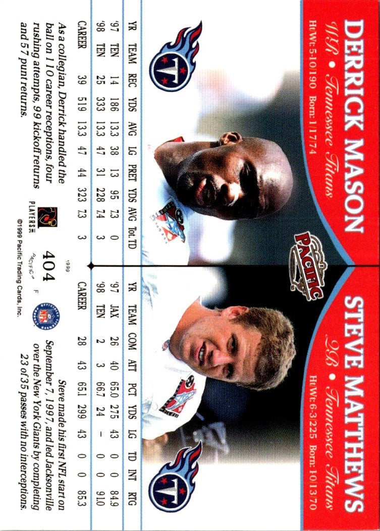 1999 Pacific Derrick Mason/Steve Matthews