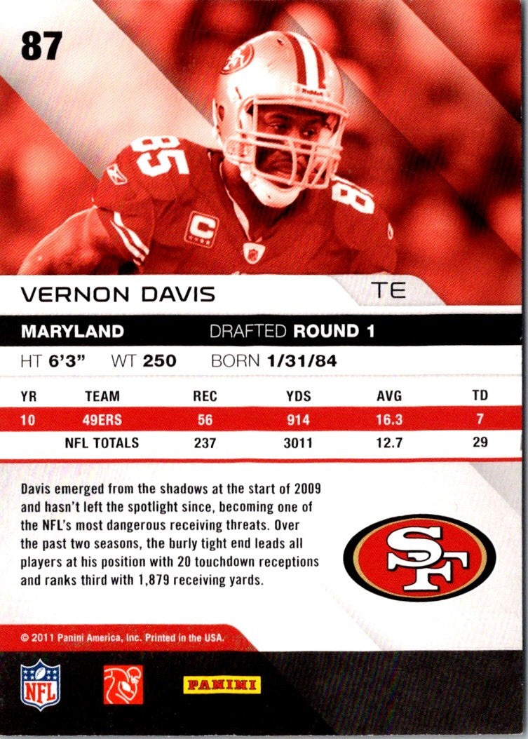 2011 Panini Absolute Memorabilia Vernon Davis