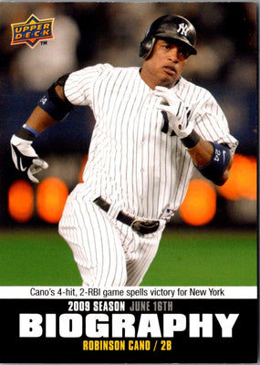 2010 Upper Deck Season Biography Robinson Cano #SB-88