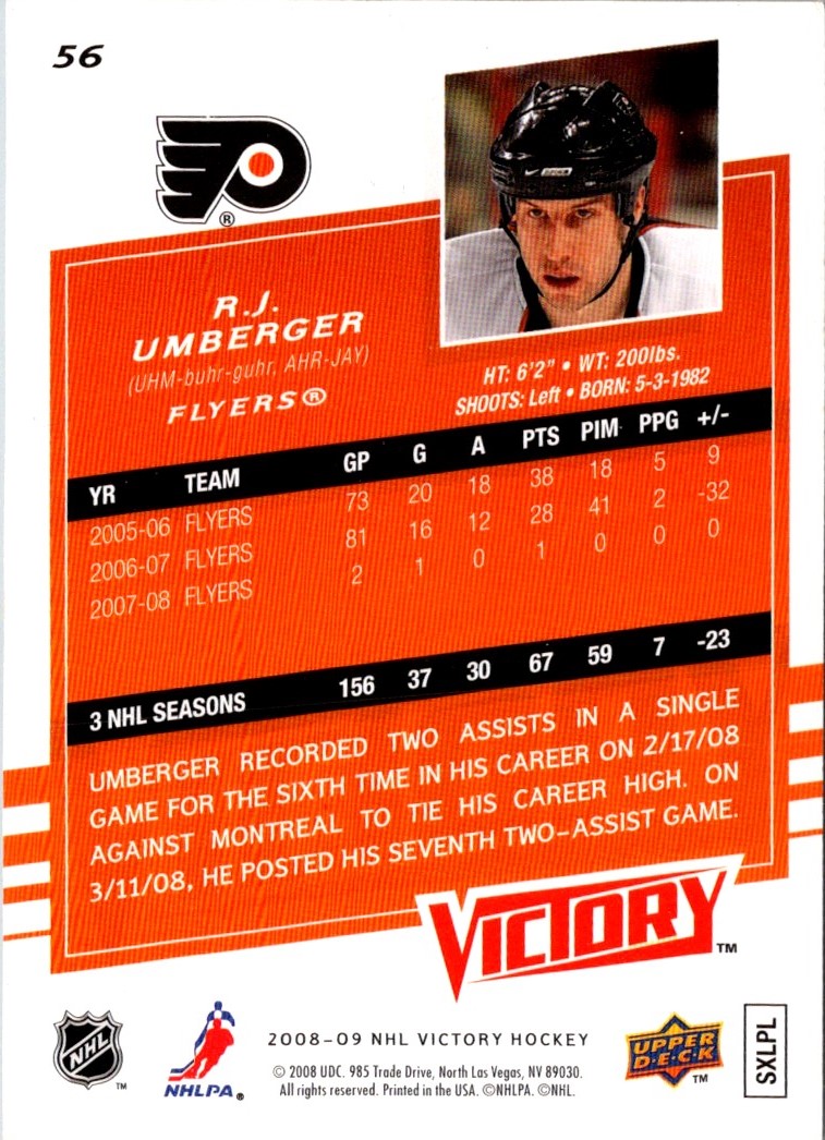 2008 Upper Deck Victory R.J. Umberger