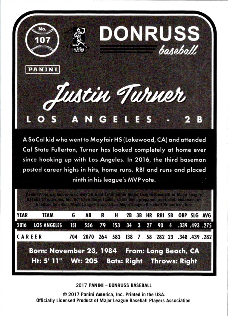 2017 Donruss Justin Turner