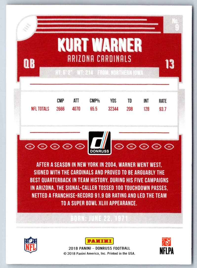 2018 Donruss Kurt Warner