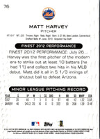 2013 Finest Matt Harvey #76