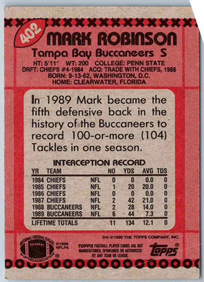 1990 Topps Mark Robinson