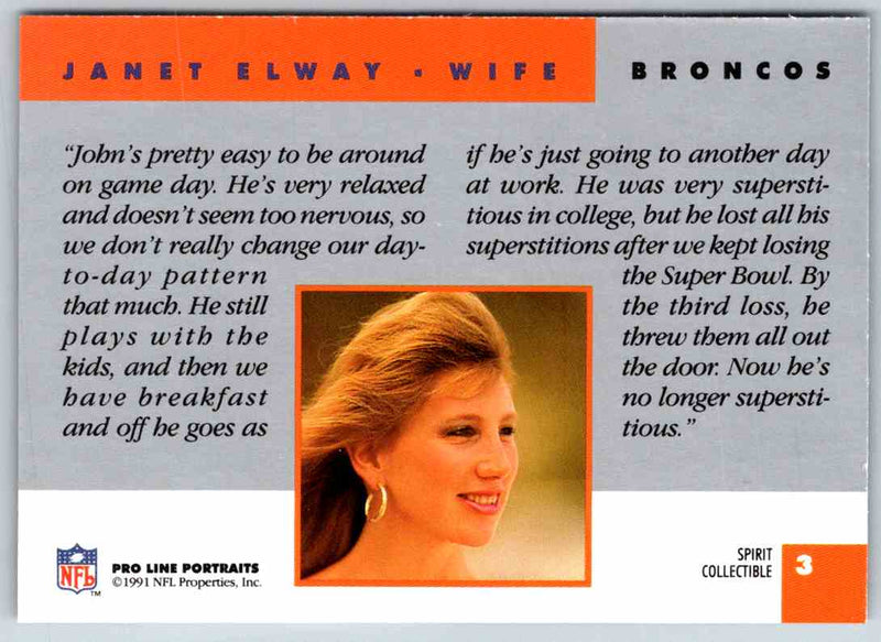 1991 ProLine Janet Elway