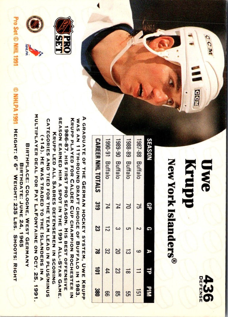 1991 Pro Set Uwe Krupp