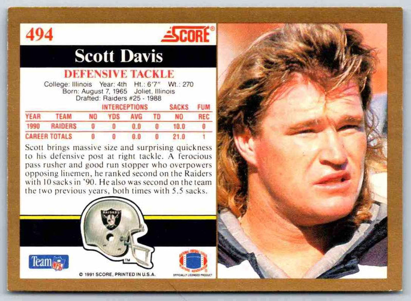 1991 Score Scott Davis