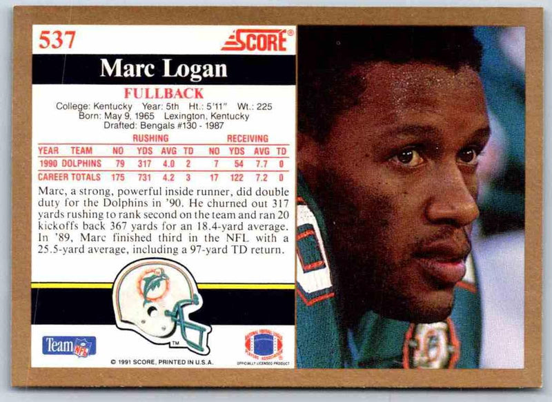 1991 Score Marc Logan