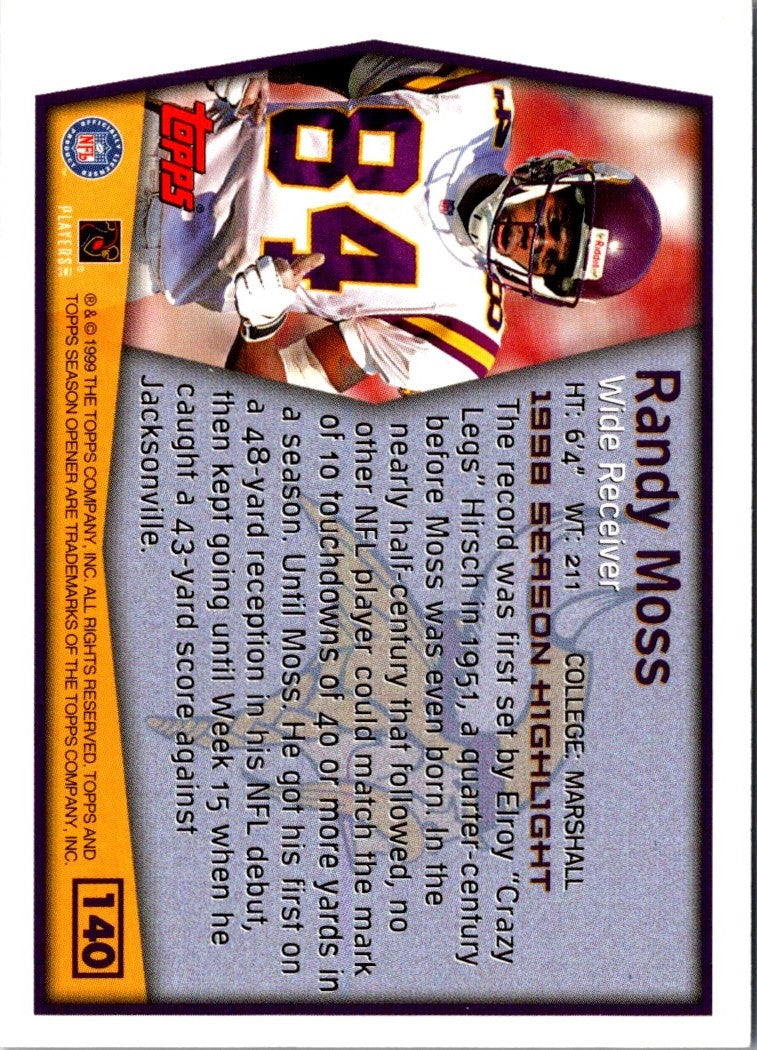 1999 Topps Season Opener Randy Moss