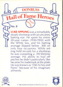 1983 Donruss Hall of Fame Heroes Luke Appling