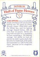 1983 Donruss Hall of Fame Heroes Luke Appling #8