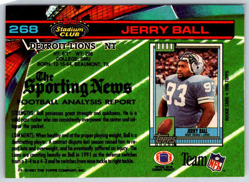 1991 Topps Stadium Club Football Jerry Ball