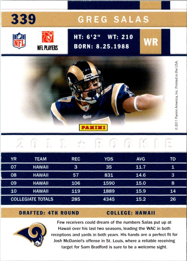 2011 Score Greg Salas