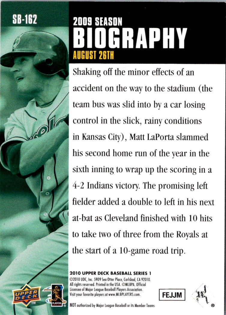 2010 Upper Deck Season Biography Matt LaPorta