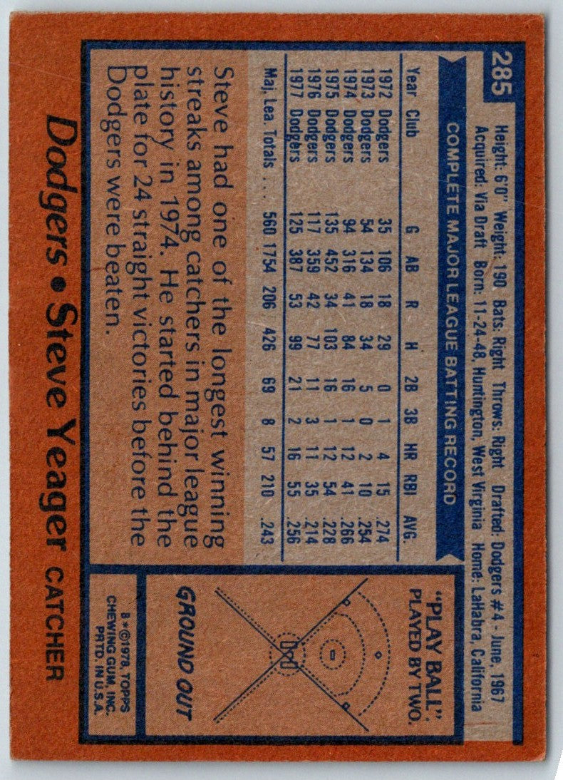 1978 Topps Steve Yeager