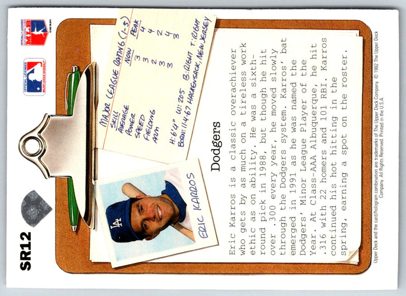 1992 Upper Deck Scouting Report Eric Karros