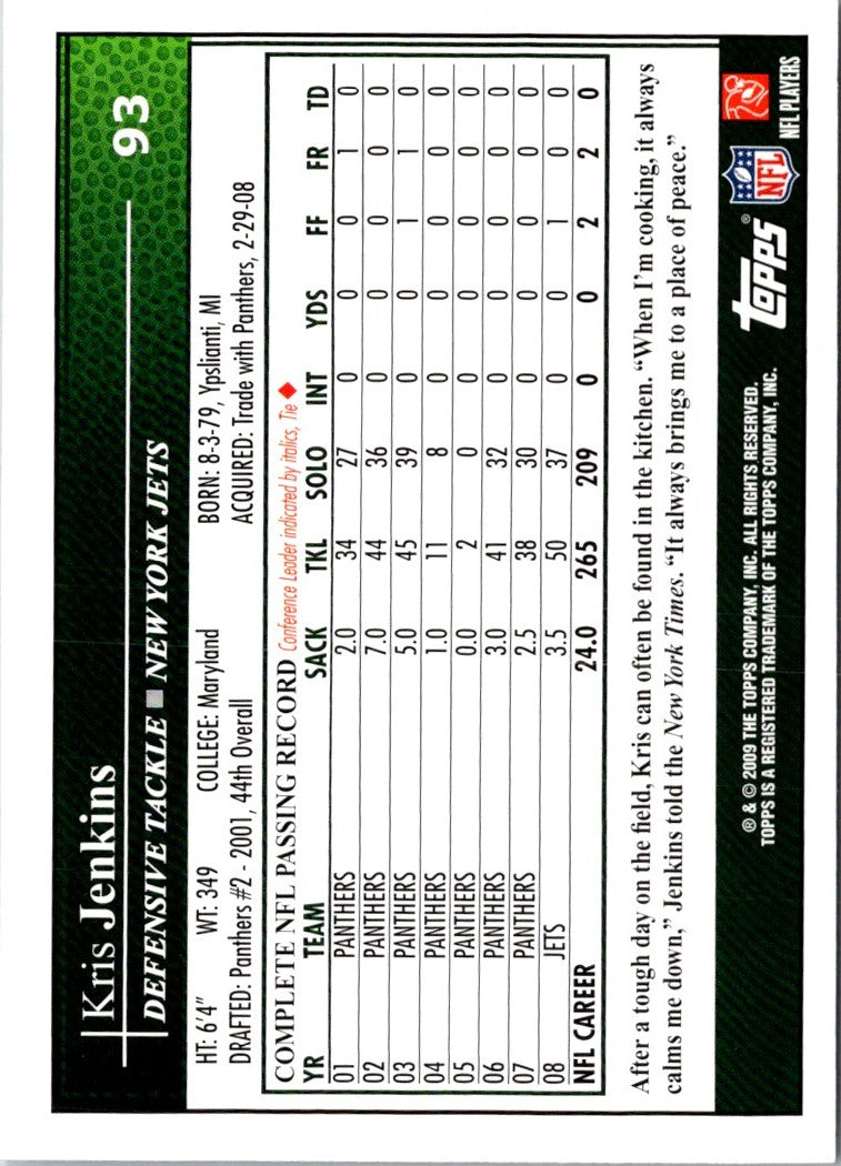 2009 Topps Kris Jenkins