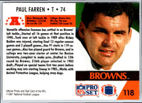 1991 Pro Set Paul Farren #118