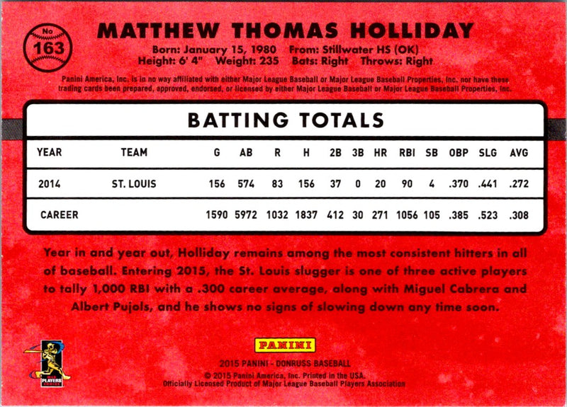 2015 Donruss Matt Holliday