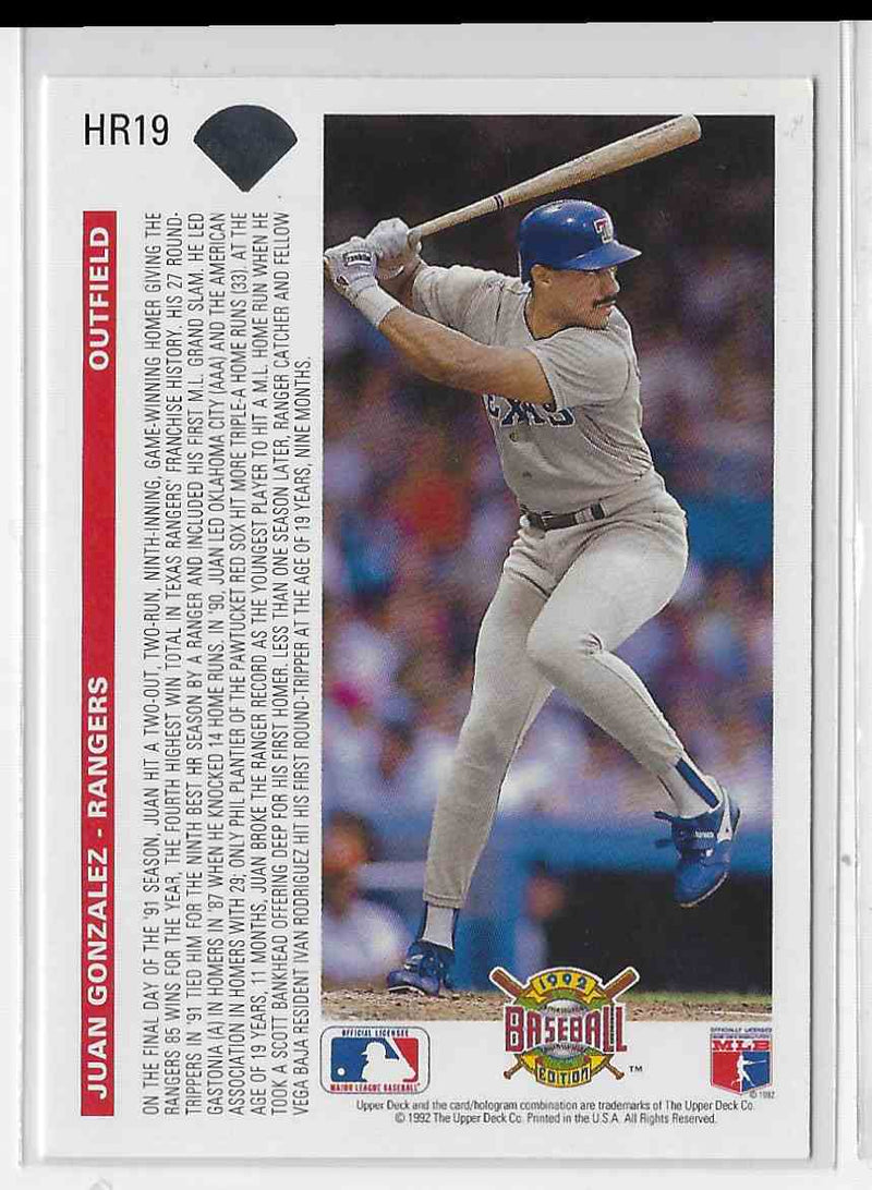 1992 Upper Deck Juan Gonzalez