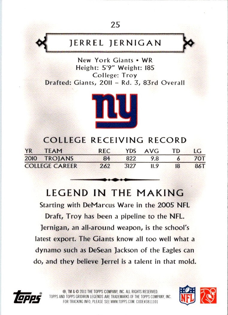2011 Topps Gridiron Legends Jerrel Jernigan