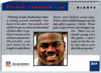 1991 ProLine Pepper Johnson #217