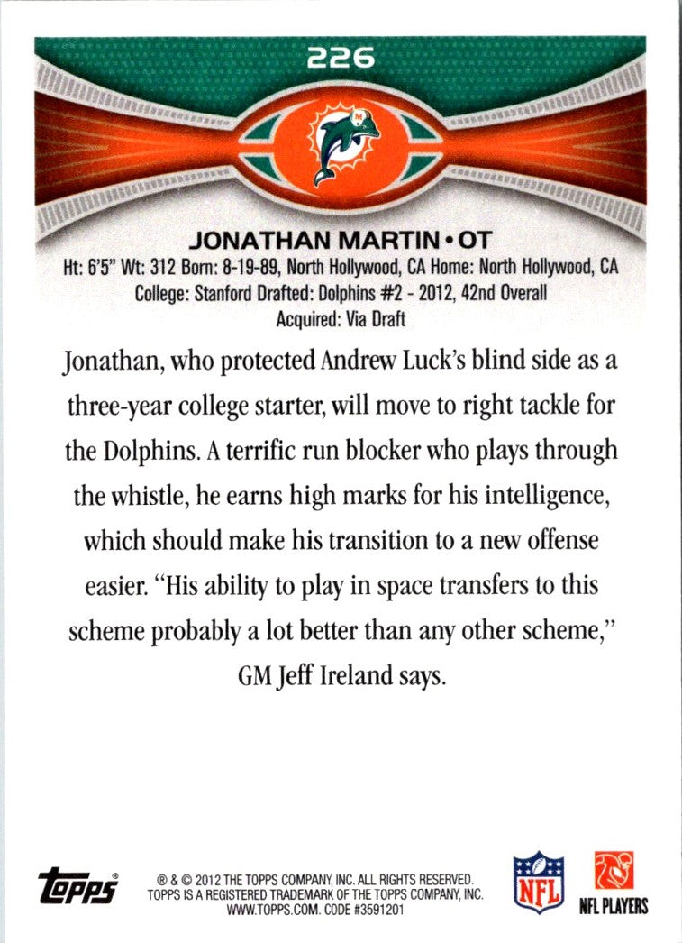 2012 Topps Jonathan Martin