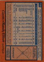 1978 Topps Randy Elliott #719 Rookie