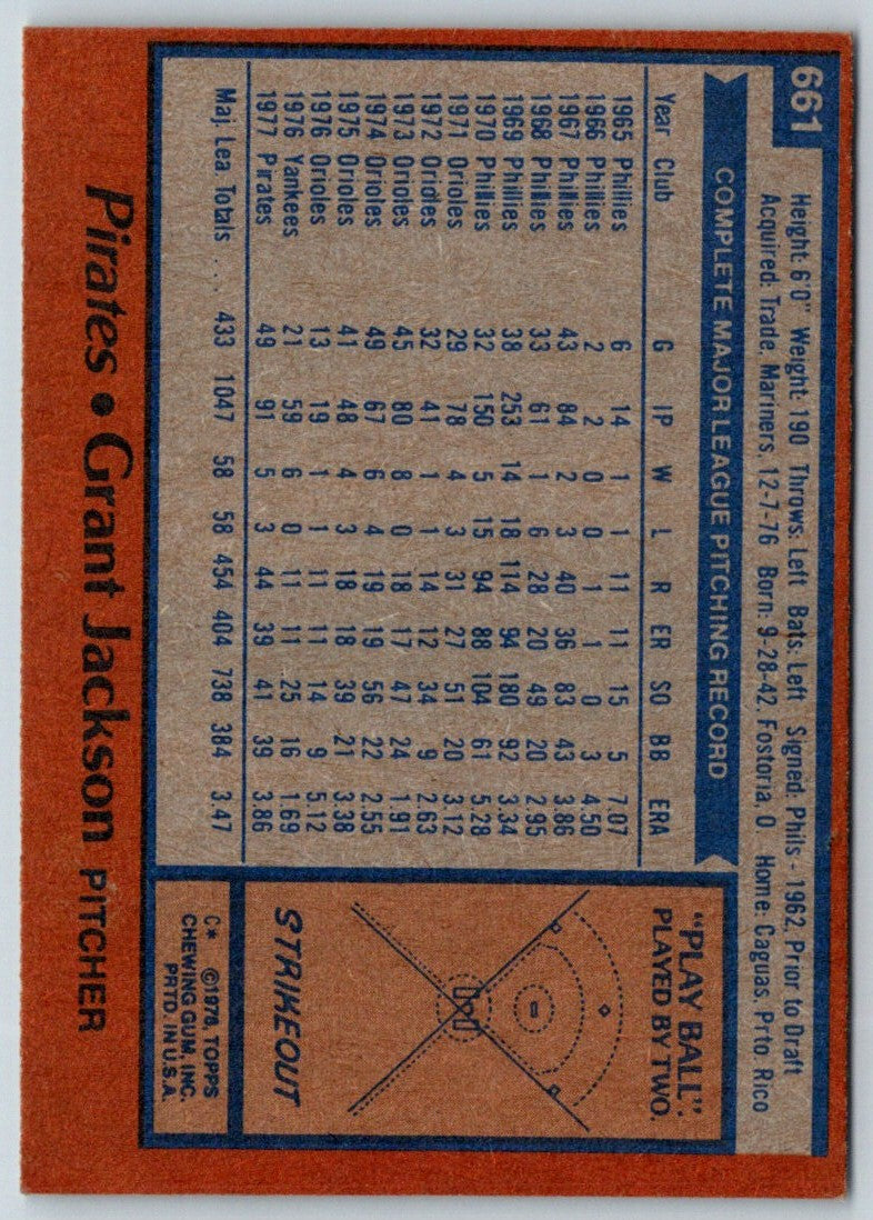 1978 Topps Grant Jackson