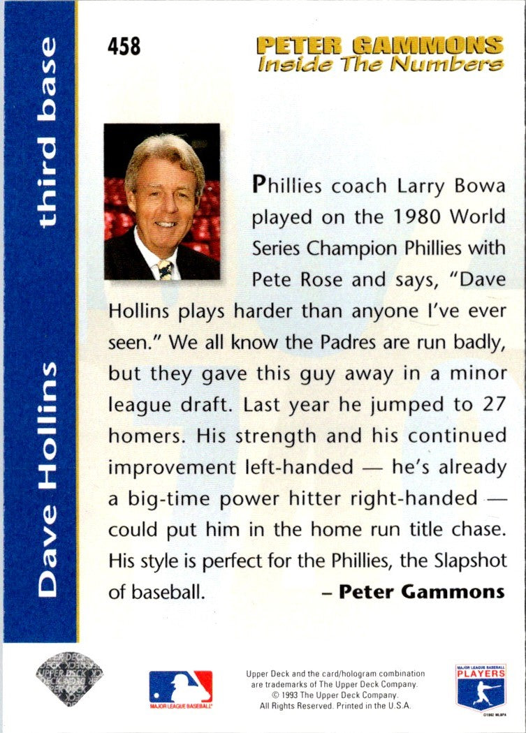 1993 Upper Deck Dave Hollins