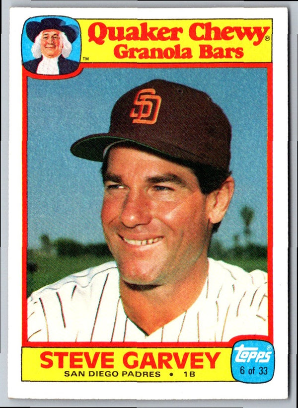 1986 Topps Quaker Granola Steve Garvey #6