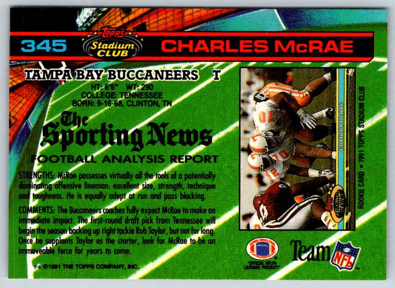 1991 Topps Stadium Club Football Charles McRae