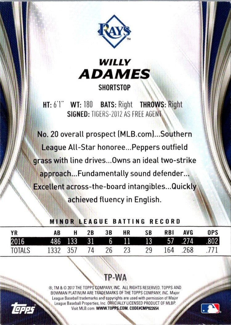 2017 Bowman Platinum Top Prospects Willy Adames