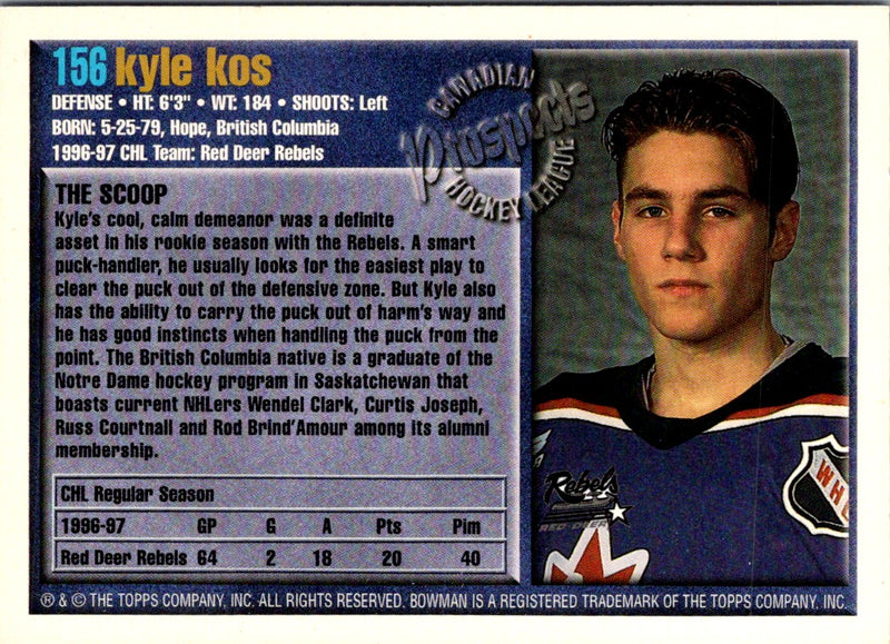 1997 Bowman CHL Kyle Kos