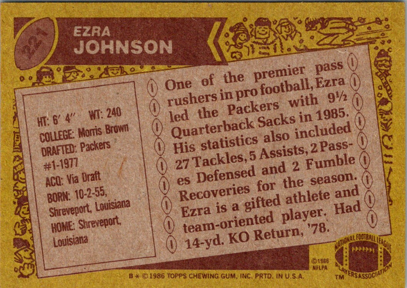 1986 Topps Ezra Johnson