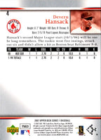 2007 Upper Deck Devern Hansack #4 Rookie