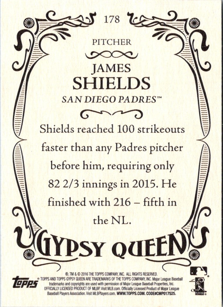 2016 Topps Gypsy Queen James Shields