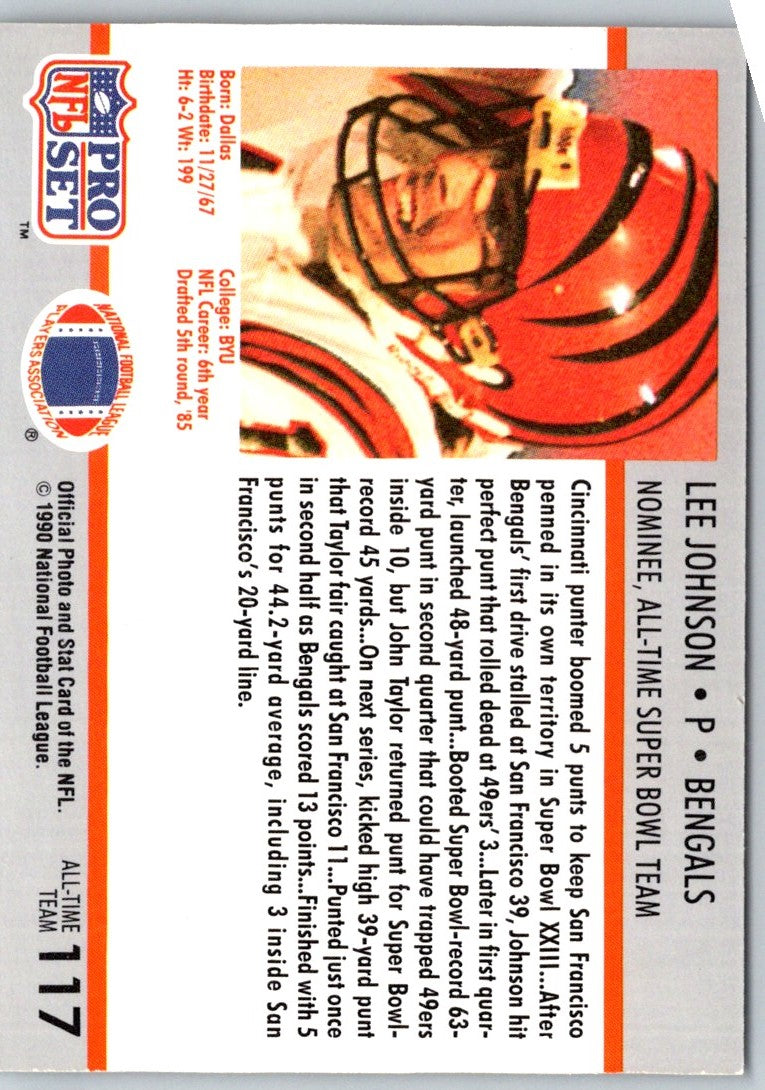 1990 Pro Set Super Bowl 160 Lee Johnson