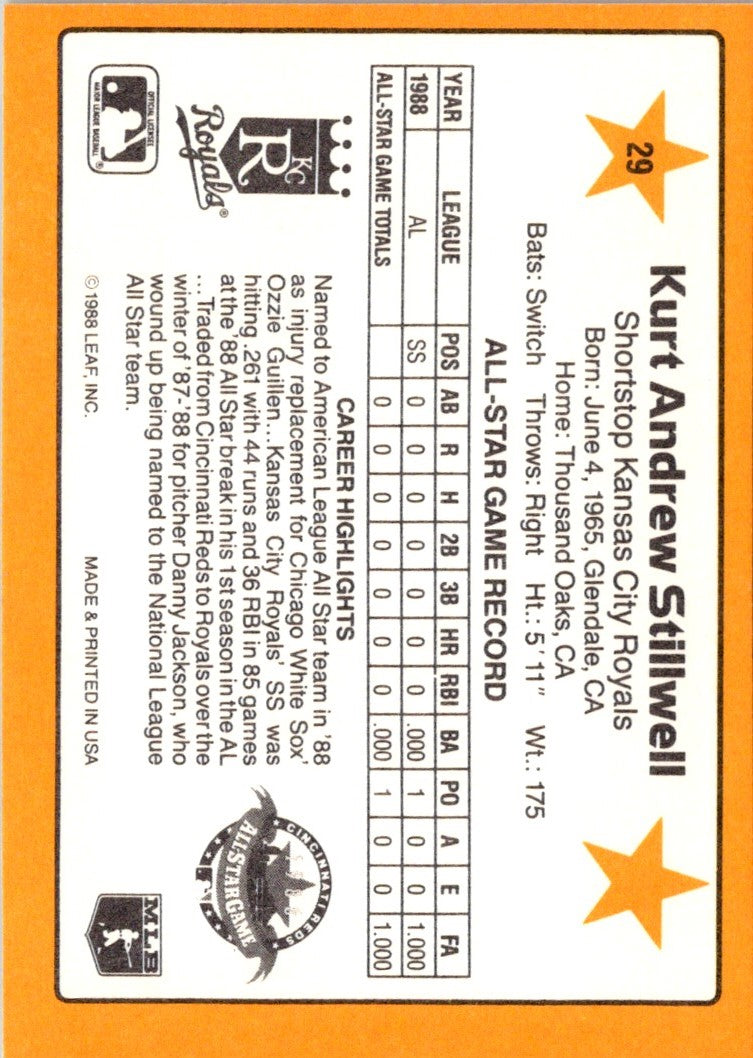 1989 Donruss All-Stars Kurt Stillwell