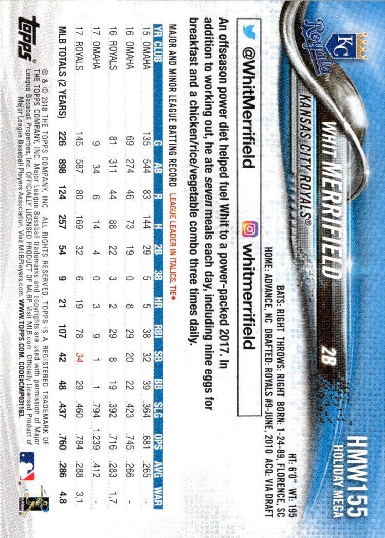 2018 Topps Holiday Whit Merrifield