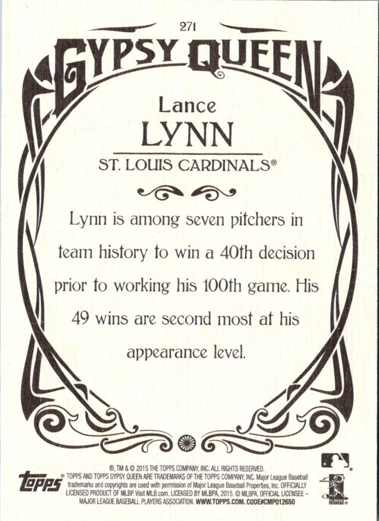 2015 Topps Gypsy Queen Lance Lynn