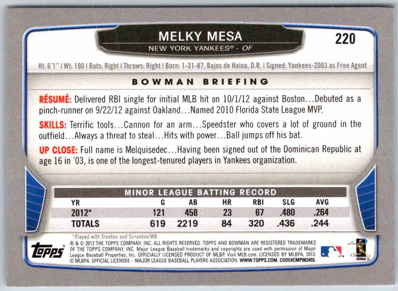 2013 Bowman Melky Mesa